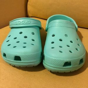 Teal Crocs